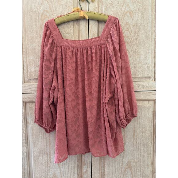 Lauren Conrad Square Neck Flower Sheer Tunic - Picture 1 of 8